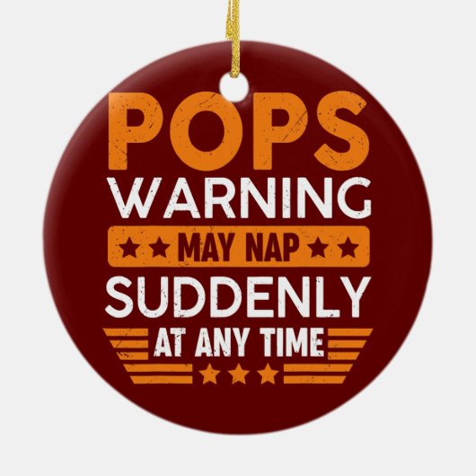 Mannen Poppen Waarschuwing kan plotseling ophouden Keramisch Ornament (Achterkant)