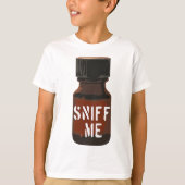 Mannen poppers snuffelen me bruin flesje amyl vark t-shirt (Voorkant)