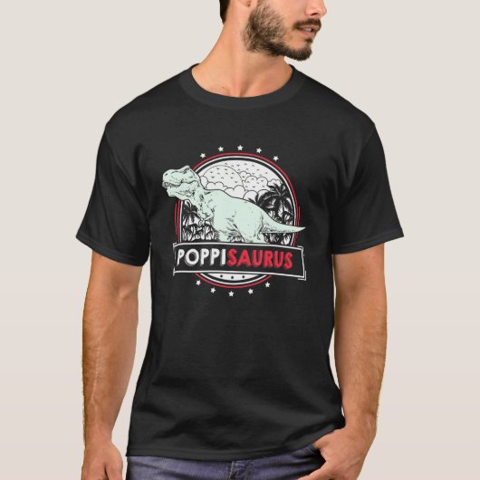Mannen PoppiSaurus T Rex Tshirt voor Poppi Funny M (Voorkant)