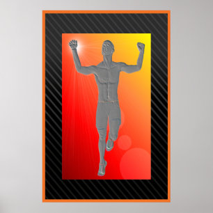 Mannen Poster overwinnende loper 24 x 36 inch