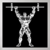 Mannen Poster voor chroom Powerlifter (Voorkant)