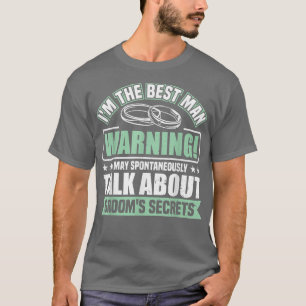 Mannen praten over geheimen van de bruidegom vrijg t-shirt