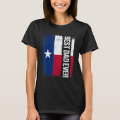 Mannen Pride Beste Papa Texas State Flag T-shirt (Voorkant)