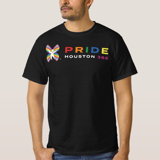 Mannen Pride Houston 365 T-Shirt - Zwart (Voorkant)