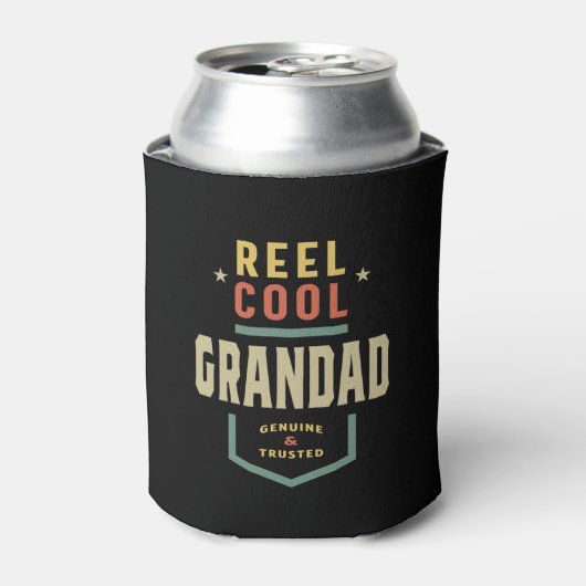 Mannen Product Reel Cool Grandad Vist Gift Blikjeskoeler (Blikje Voorkant)