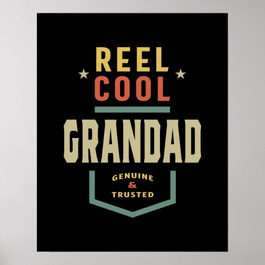 Mannen Product Reel Cool Grandad Vist Gift Poster (Voorkant)
