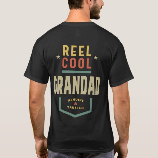 Mannen Product Reel Cool Grandad Vist Gift T-shirt (Achterkant)