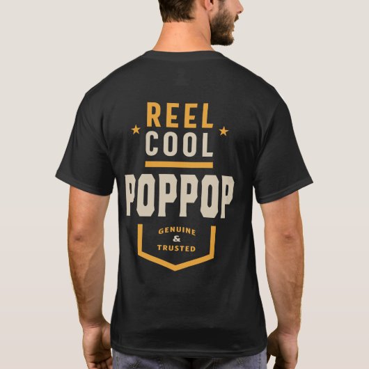Mannen Product Reel Cool PopPop Vist Gift T-shirt (Achterkant)