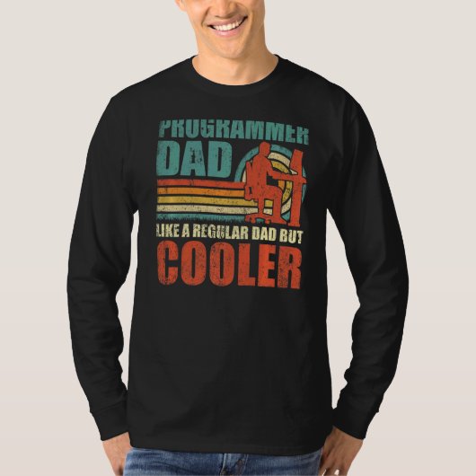Mannen programmeur vader als gewone vader maar koe t-shirt (Voorkant)
