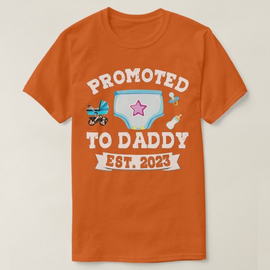 Mannen promoot naar papa 2023 eerste vaderdag t-shirt (Design voorkant)