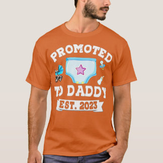 Mannen promoot naar papa 2023 eerste vaderdag t-shirt