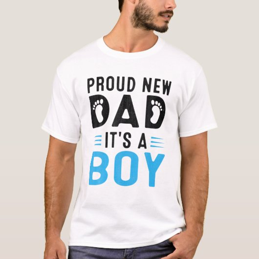 Mannen promoot naar papa Vaderdag Proud New Dad T-shirt (Voorkant)
