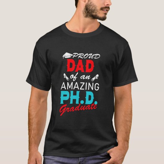 Mannen promovendus Pap PhD Afstuderen Doctoraat T-shirt (Voorkant)