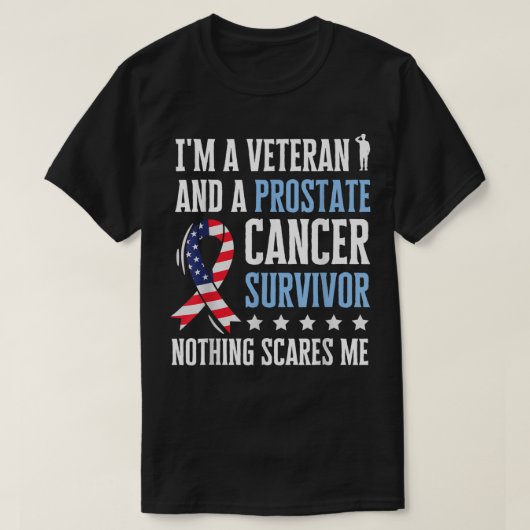 Mannen prostaatkanker Overlevingstherapie Veteraan T-shirt (Design voorkant)