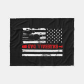 Mannen Proud Baseball, Amerikaanse vlagsport Fleece Deken (Voorkant (Horizontaal))