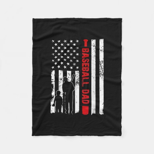 Mannen Proud Baseball, Amerikaanse vlagsport Fleece Deken (Voorkant)