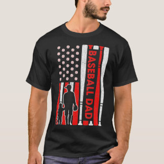 Mannen Proud Baseball Papa American Flag Sports Ha T-shirt