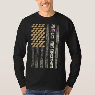 Mannen Proud Big Brother American Flag Football Pa T-shirt