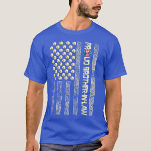 Mannen Proud BrotherInLaw American Flag Baseball P T-shirt