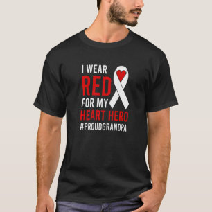 Mannen Proud CHD Warrior Grandpa Congenital Heart  T-shirt
