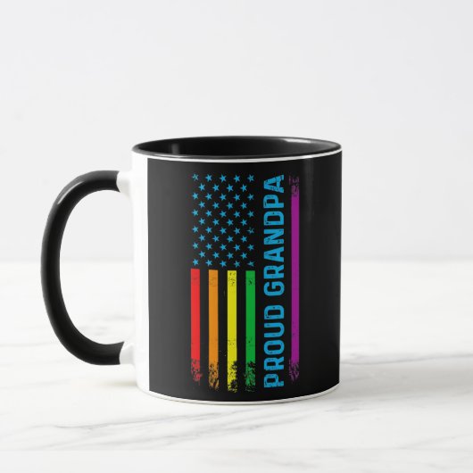 Mannen Proud Grandpa LGBT Gay Pride Rainbow Mok (Links)