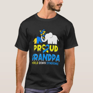 Mannen Proud Grandpa World Down Syndroeness D T-shirt