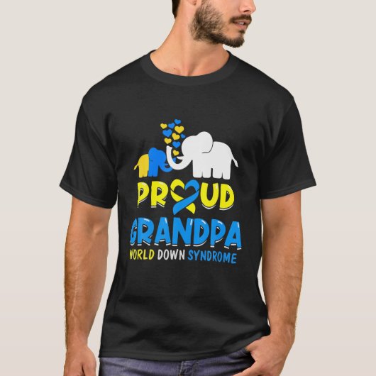 Mannen Proud Grandpa World Down Syndroeness D T-shirt (Voorkant)