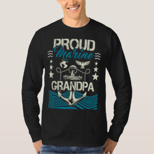 Mannen proud Marine Grandpa Granddad Papa Poppen T-shirt
