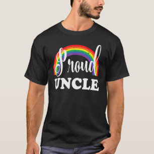 Mannen Proud oom Gay Pride Rainbow T-shirt