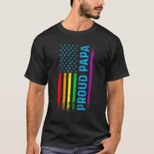 Mannen Proud Papa Grandpa Lgbt Lgbetq Gay Pride R T-shirt