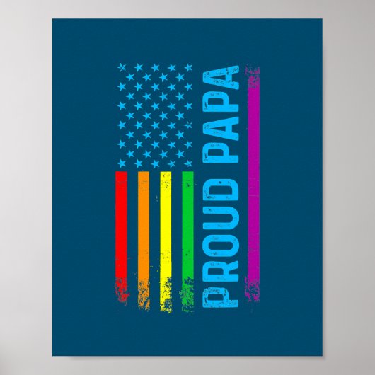 Mannen Proud Papa opa Pap LGBT LGBTQ Gay Pride Poster (Voorkant)