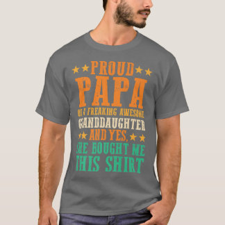Mannen Proud papa van kleindochter grootvader T-shirt
