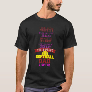 Mannen Proud Softball Dad Man Mannen T-shirt Vader