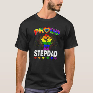 Mannen Proud Stepdad Rainbow Lgbt Gay Pride Month T-shirt