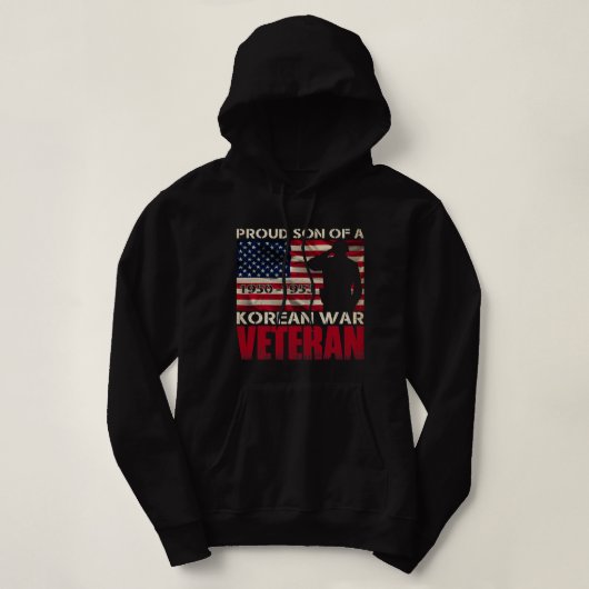 Mannen Proud zoon van een Koreaanse veteraan-gesch Hoodie (Design voorkant)