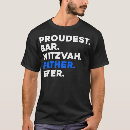 Mannen PROUDEST BAR MITZVAH VADER OOIT Joods LICHA T-shirt (Voorkant)
