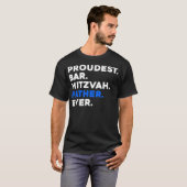 Mannen PROUDEST BAR MITZVAH VADER OOIT Joods LICHA T-shirt (Voorkant volledig)