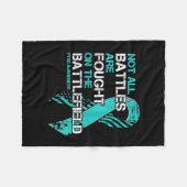 Mannen PTSD Awareness American Flag Veteran Suppor Fleece Deken (Voorkant (Horizontaal))