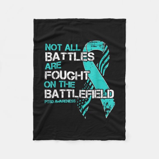 Mannen PTSD Awareness American Flag Veteran Suppor Fleece Deken (Voorkant)