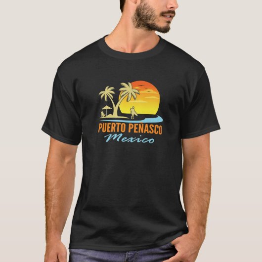 Mannen Puerto Penasco Mexico: Zonnepalmbomen T-shirt (Voorkant)