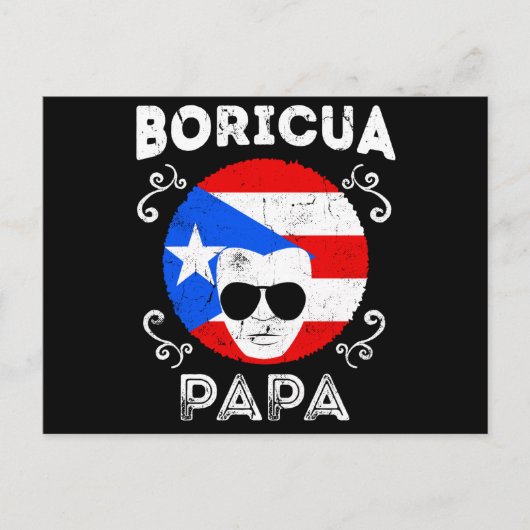Mannen Puerto Rico Boricua Latino Papa Vaderdag Briefkaart (Voorkant)