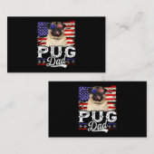 Mannen Pug Dad USA Flag Patriotic Fathers Day Visitekaartje (Voorkant / Achterkant)