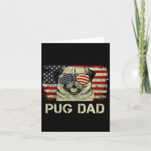Mannen Pug Vader Hondenliefhebbers Amerikaanse Vla Kaart