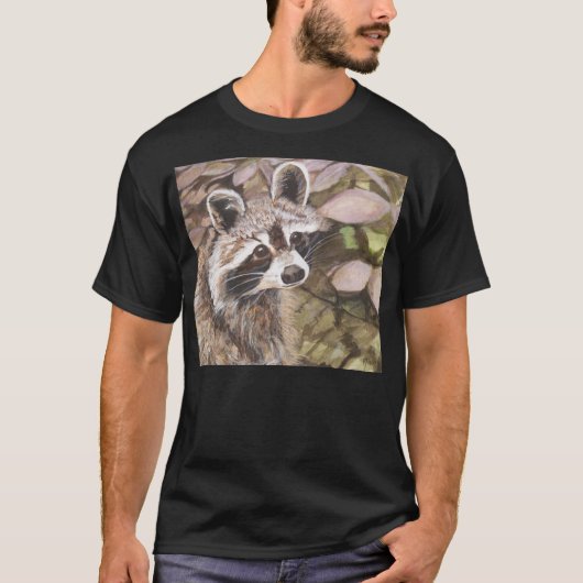 Mannen Raccoon Basic Dark T-Shirt (Voorkant)