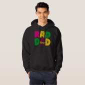 Mannen Rad Dad Funny Cool 80's Retro Style Hoodie (Voorkant volledig)
