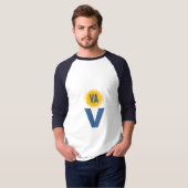 Mannen Raglan T-Shirt VIRGINIA OVERWINNING (Voorkant volledig)