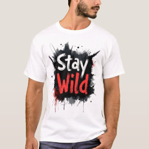 Mannen Raster Stay Wild Retro  T-shirt