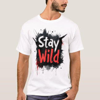 Mannen Raster Stay Wild Retro T-shirt