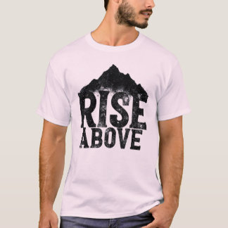 Mannen raster stijgt boven Mountain Retro T-shirt