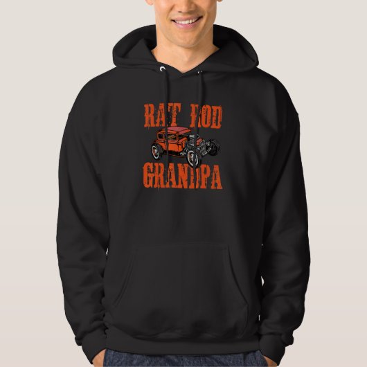 Mannen Rat Rod Opa Hoodie (Voorkant)